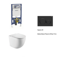 Geberit In Wall Package - Tornado Rimless Wall Hung Pan, Inwall Cistern and Button