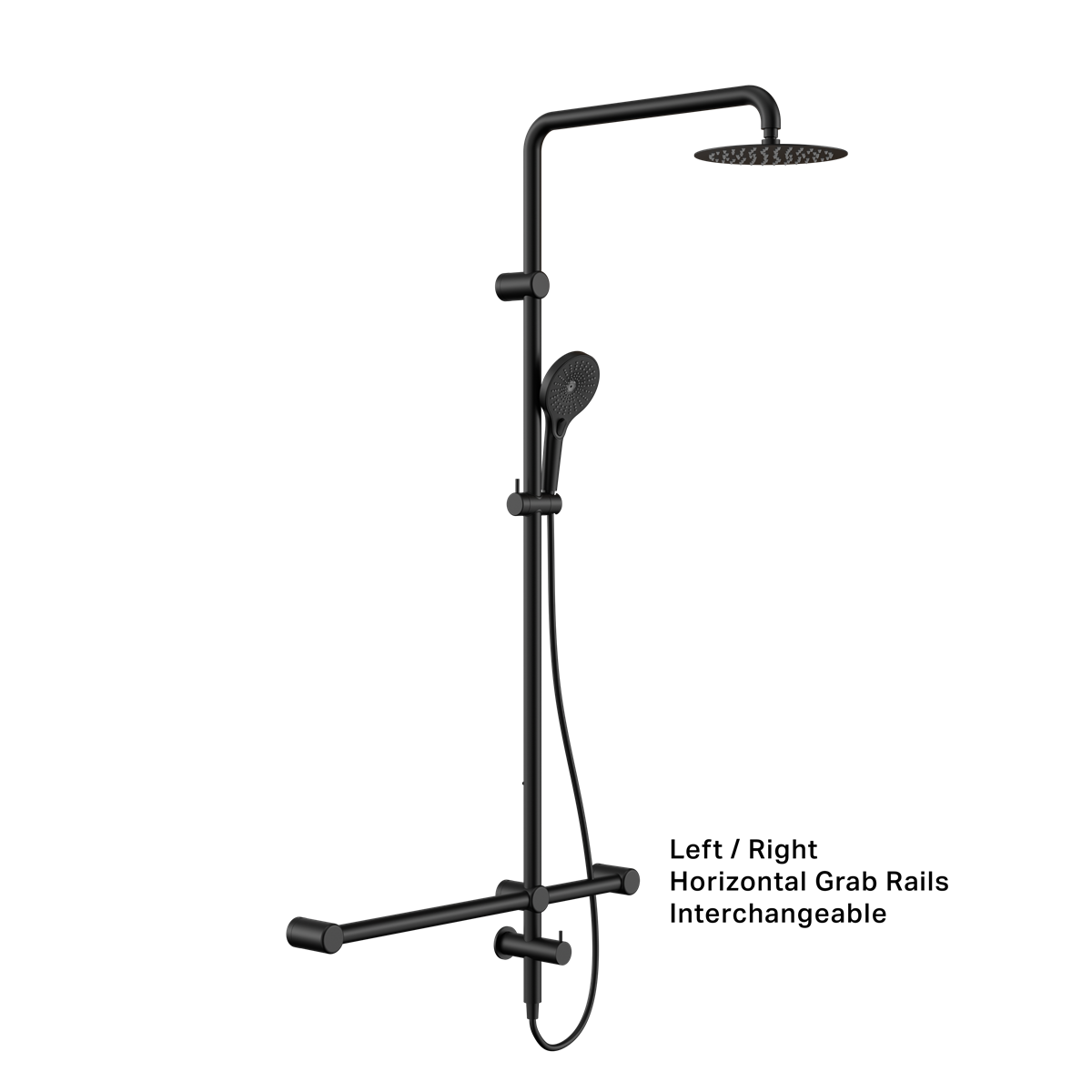 Nero Mecca Care 32mm T Bar Grab Rail Twin Shower - Various Colours