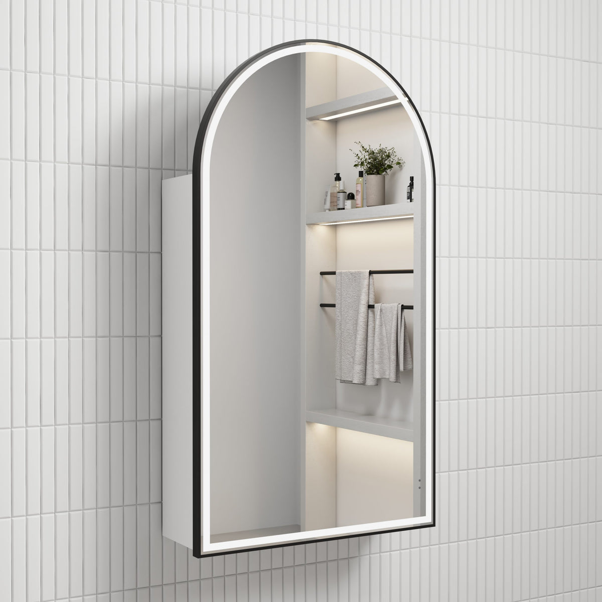 Arched Shape LED Mirror Cabinet 500x900mm - Various Frame Options