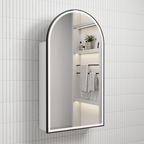 Arched Shape LED Mirror Cabinet 500x900mm - Various Frame Options
