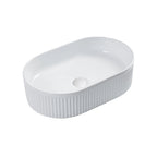 BM93 Above Counter Gloss White Ceramic Basin. 490x315x130mm