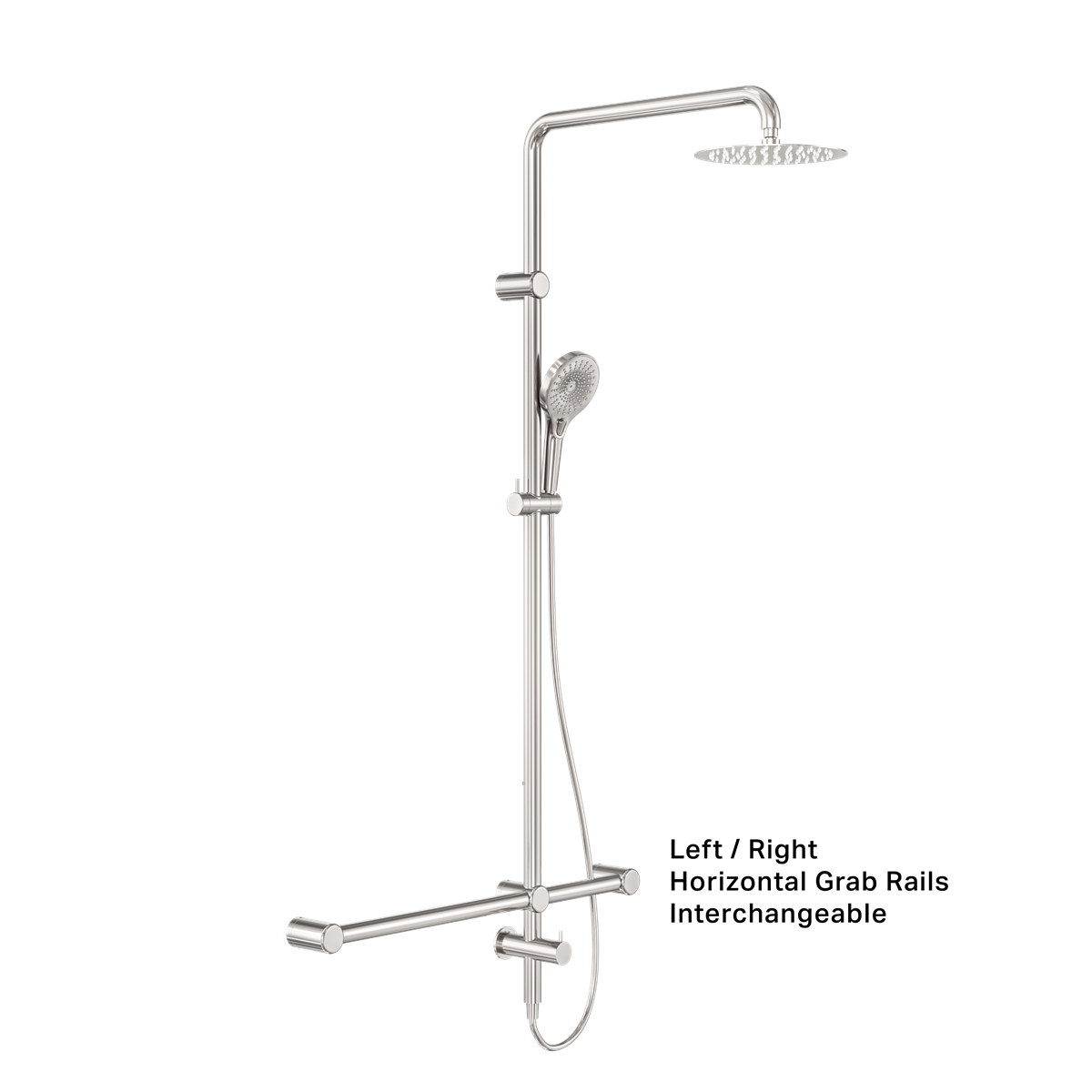 Nero Mecca Care 32mm T Bar Grab Rail Twin Shower - Various Colours