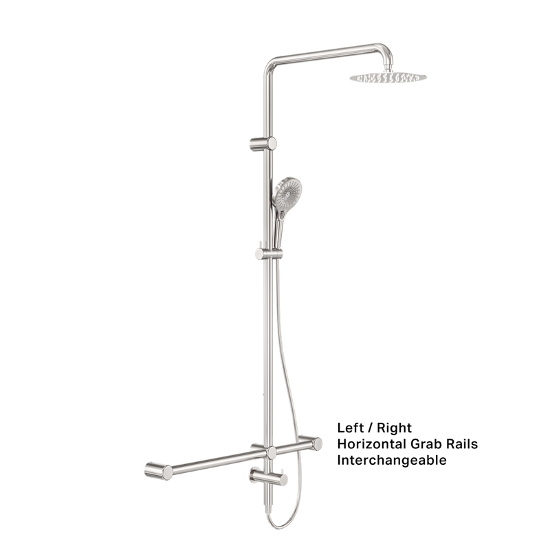 Nero Mecca Care 32mm T Bar Grab Rail Twin Shower - Various Colours