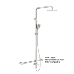 Mecca Care 32mm T Bar Grab Rail Twin Shower - Various Colours
