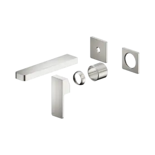 (Trim) WBM12 Square Wall Basin/Bath Mixer Set (Separate Backplate) with Spout - Various Colours