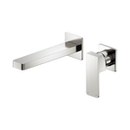 Nero Tapware WBM12 Square Wall Basin/Bath Mixer Set (Separate Backplate) with Spout - Various Colours