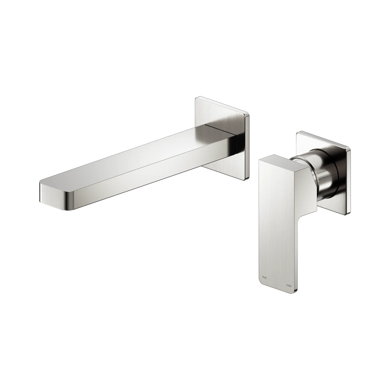 Nero Tapware WBM12 Square Wall Basin/Bath Mixer Set (Separate Backplate) with Spout - Various Colours