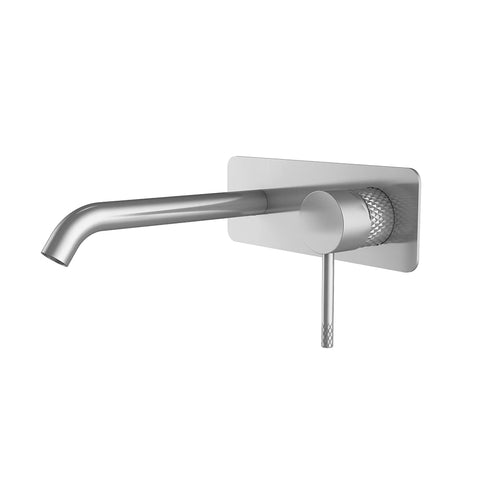 WBM41 Cross Hatched Wall Basin/Bath Mixer Set With Spout - Various Colours