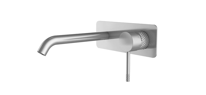 WBM41 Cross Hatched Wall Basin/Bath Mixer Set With Spout - Various Colours