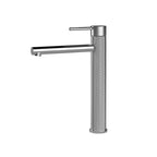 TBM41 Cross Hatched Round Tall Basin Mixer (Straight Spout) - Various Colours