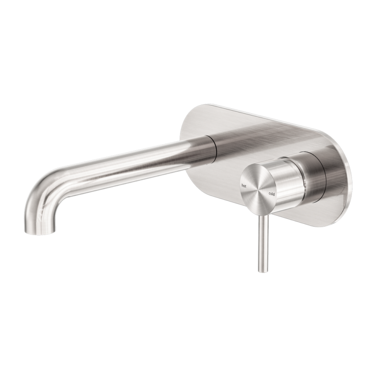 Nero Tapware WBM43 Zen Round Wall Basin/Bath Mixer Set with 185mm Reach Spout - Various Colours