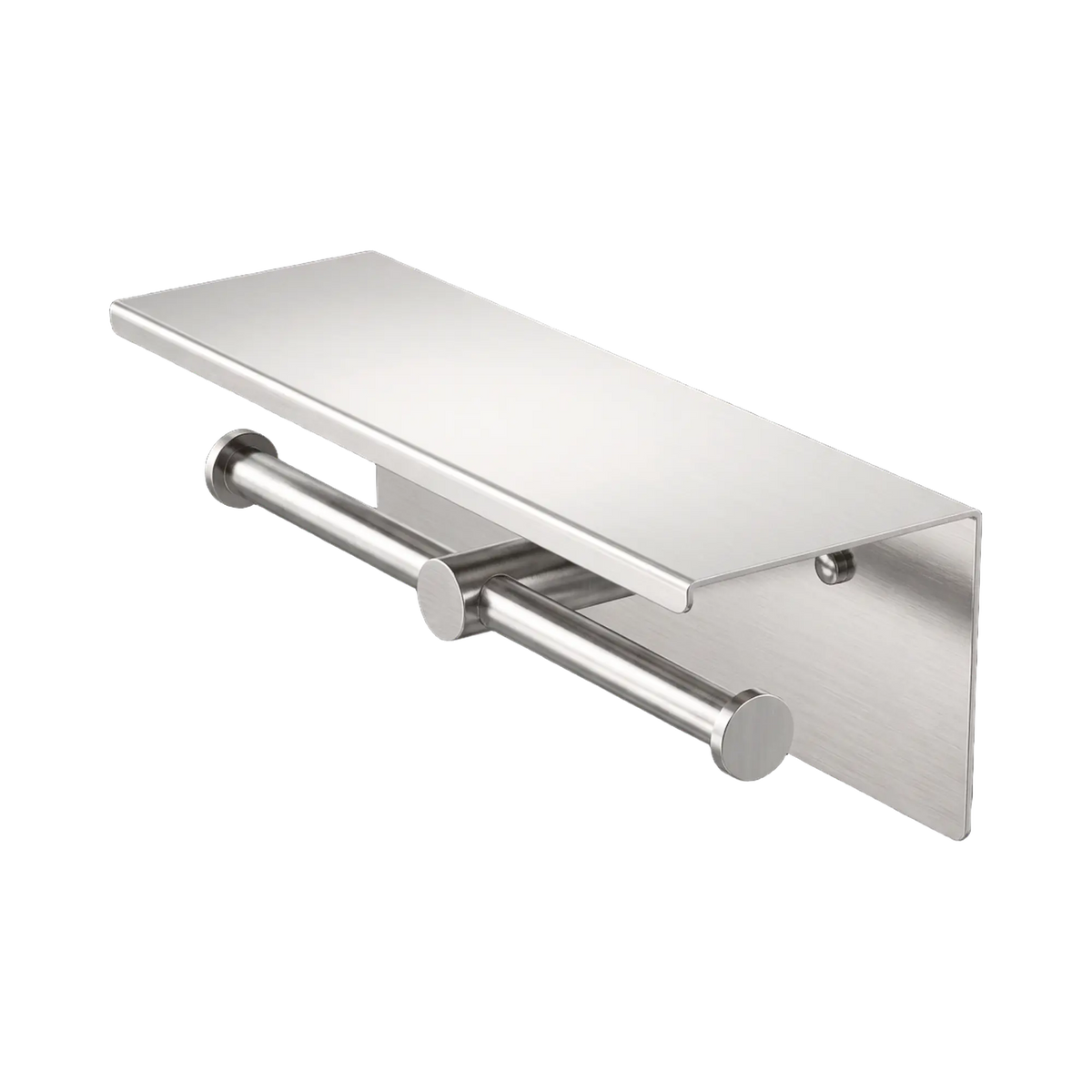 Double Toilet Roll Holder with Shelf - Various Colours