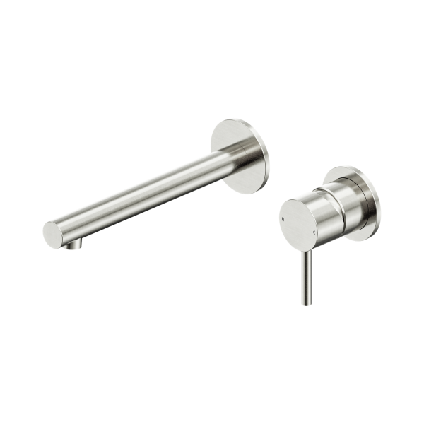 Nero Tapware WBM46 Dolce II Round Wall Basin/Bath Mixer Set (Separate Backplate) w/ Spout - Various Colours