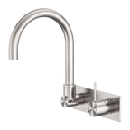 Nero Tapware WBM22 Mecca Round Wall Basin/Bath Mixer Set with Swivel Spout - Various Colours