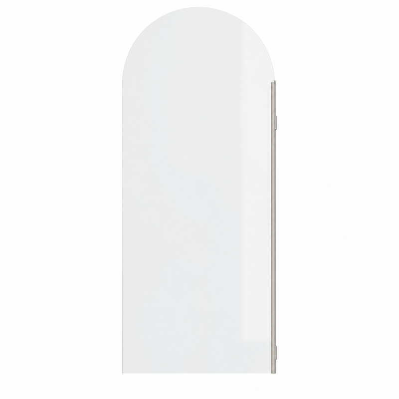 SS47 10mm Arch Walk-In Shower Screen with Wall Channel – 2100mm High, 900–1200mm, Various Colours