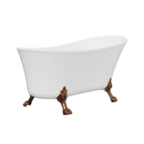 Clawfoot Freestanding Bath with Overflow 1500mm / 1700mm - Gloss White