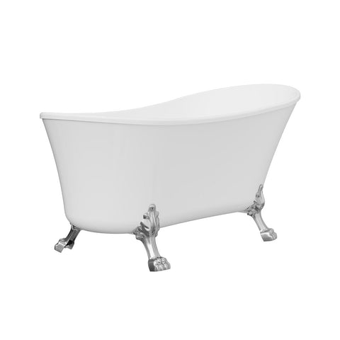 Clawfoot Freestanding Bath with Overflow 1500mm / 1700mm - Gloss White