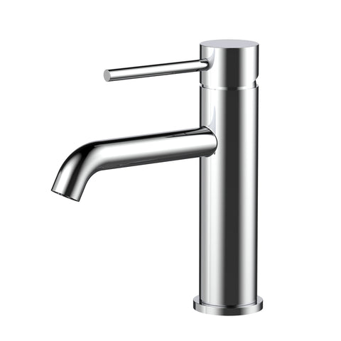 BM17 ELIN curved spout basin mixer in chrome.