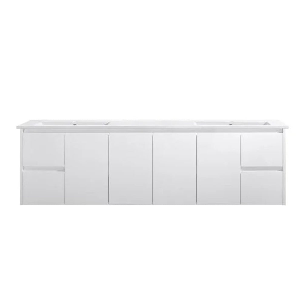 BV03WH Gloss White Fingerpull Wall Hung Vanity - 600 / 750 / 900 / 1200 / 1500 / 1800mm