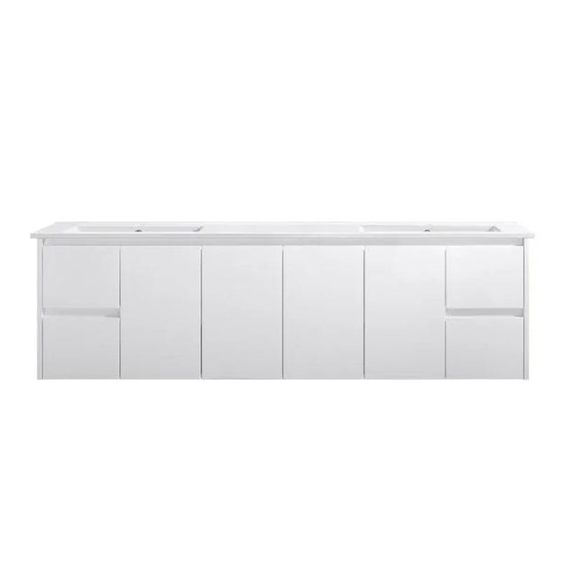 BV03WH Gloss White Fingerpull Wall Hung Vanity - 600 / 750 / 900 / 1200 / 1500 / 1800mm