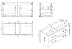 BV04WH Natural Oak Fingerpull Wall Hung Vanity - 600 / 750 / 900 / 1200 / 1500mm