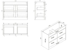 BV04 Natural Oak Freestanding Vanity - 600 / 750 / 900 / 1200 / 1500mm