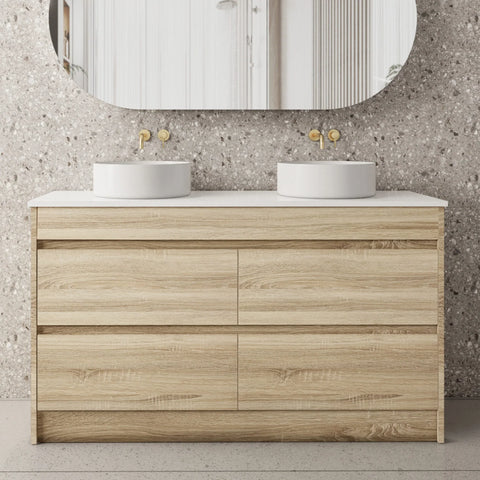 BV04 Natural Oak Freestanding Vanity - 600 / 750 / 900 / 1200 / 1500mm