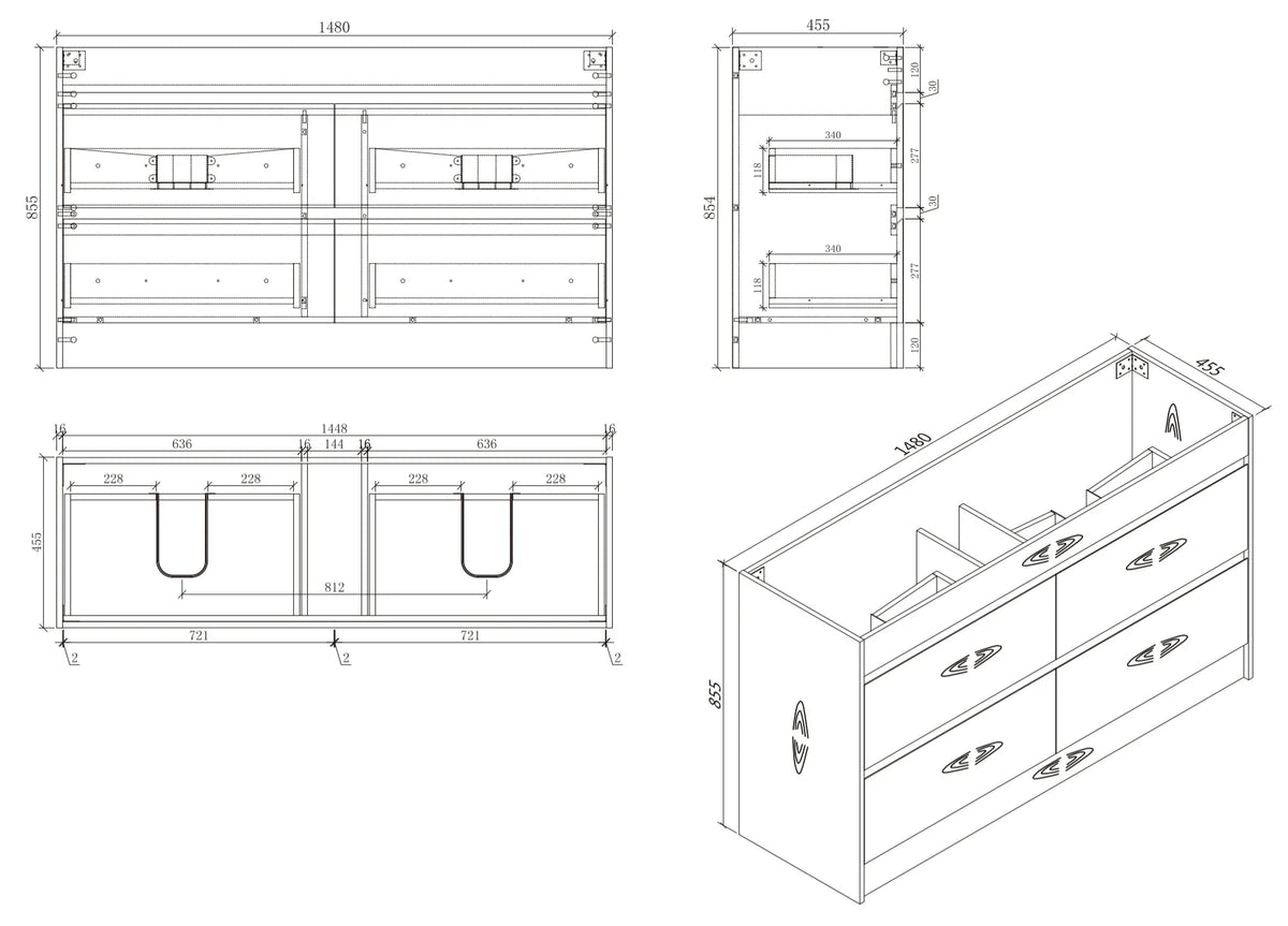 BV04 Natural Oak Freestanding Vanity - 600 / 750 / 900 / 1200 / 1500mm