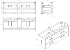 BV04WH Natural Oak Fingerpull Wall Hung Vanity - 600 / 750 / 900 / 1200 / 1500mm