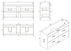 BV04 Natural Oak Freestanding Vanity - 600 / 750 / 900 / 1200 / 1500mm