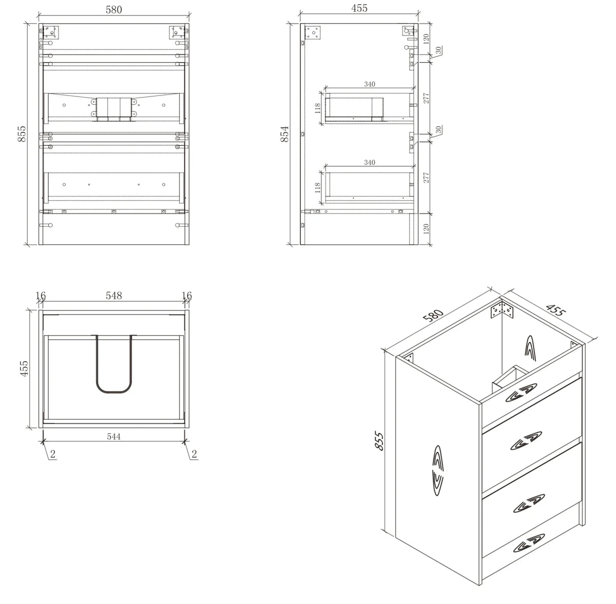 BV04 Natural Oak Freestanding Vanity - 600 / 750 / 900 / 1200 / 1500mm