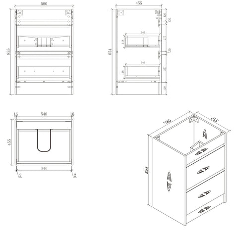 BV04 Natural Oak Freestanding Vanity - 600 / 750 / 900 / 1200 / 1500mm