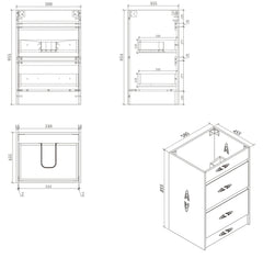 BV04 Natural Oak Freestanding Vanity - 600 / 750 / 900 / 1200 / 1500mm