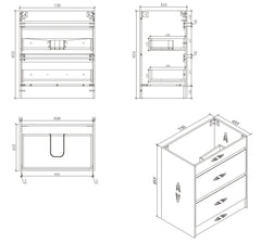 BV04 Natural Oak Freestanding Vanity - 600 / 750 / 900 / 1200 / 1500mm
