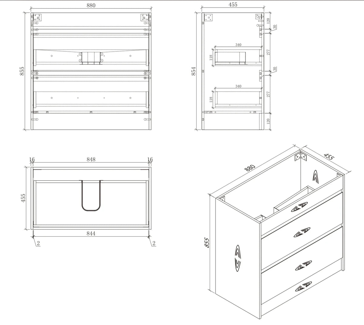BV04 Natural Oak Freestanding Vanity - 600 / 750 / 900 / 1200 / 1500mm