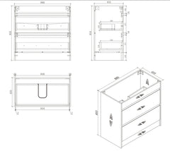 BV04 Natural Oak Freestanding Vanity - 600 / 750 / 900 / 1200 / 1500mm