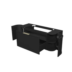 BV06WH Satin Black Shaker Curved Wall Hung Vanity - 600 / 750 / 900 / 1200 / 1500 / 1800mm