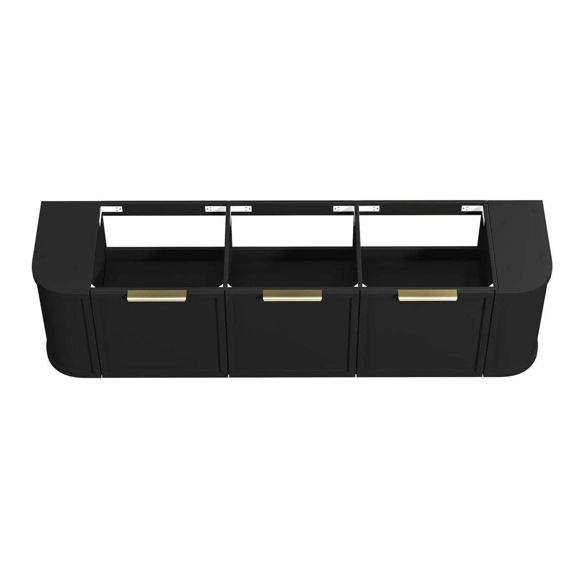 BV06WH Satin Black Shaker Curved Wall Hung Vanity