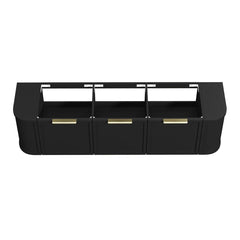 BV06WH Satin Black Shaker Curved Wall Hung Vanity - 600 / 750 / 900 / 1200 / 1500 / 1800mm