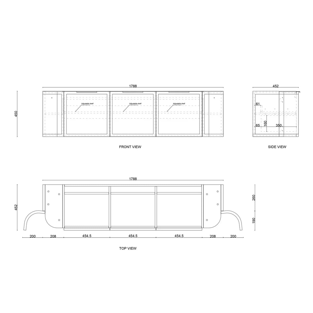 BV57WH Matte White Shaker Curved Wall Hung Vanity - 600 / 750 / 900 / 1200 / 1500 / 1800mm