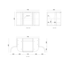 BV06WH Satin Black Shaker Curved Wall Hung Vanity - 600 / 750 / 900 / 1200 / 1500 / 1800mm