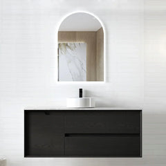 BV07WH Black Oak Fingerpull Wall Hung Vanity - 600 / 750 / 900 / 1200-S / 1200-D / 1500 mm