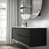 BV07WH Black Oak Fingerpull Wall Hung Vanity - 600 / 750 / 900 / 1200-S / 1200-D / 1500 mm