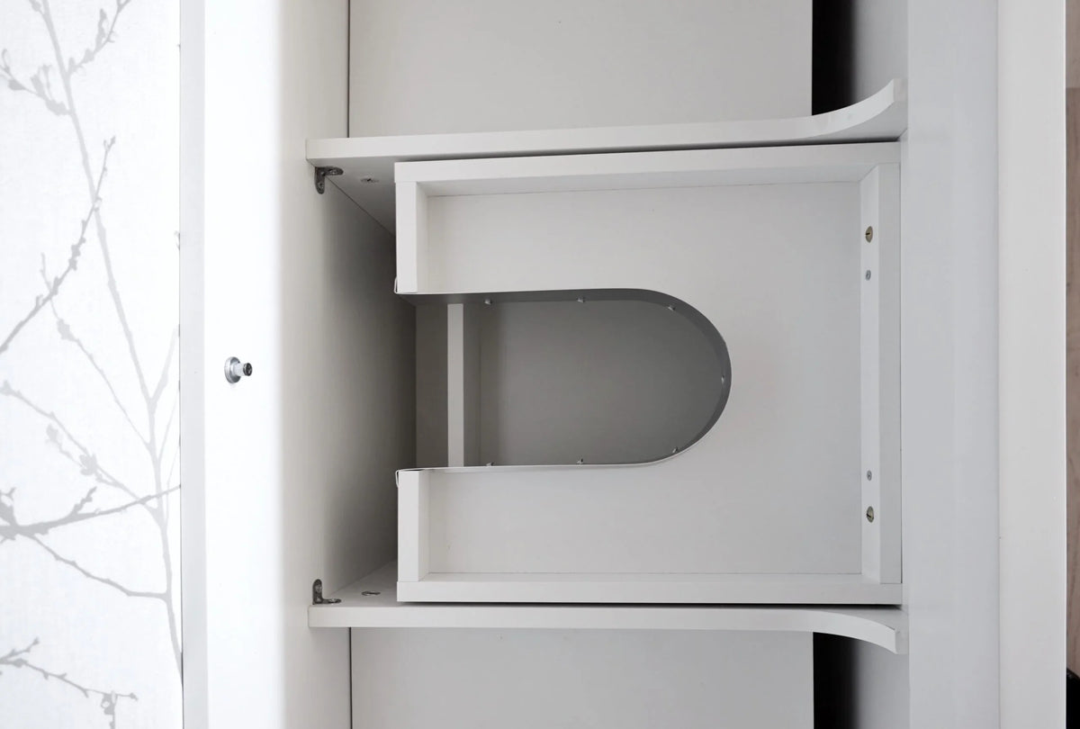 BV08WH Extra Deep (520mm) Matt White Fingerpull Wall Hung Vanity - 900 / 1200 / 1500mm