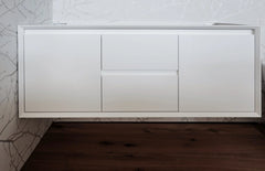 BV08WH Extra Deep (520mm) Matt White Fingerpull Wall Hung Vanity - 900 / 1200 / 1500mm