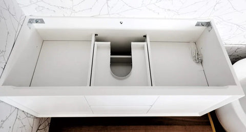 BV08WH Extra Deep (520mm) Matt White Fingerpull Wall Hung Vanity - 900 / 1200 / 1500mm