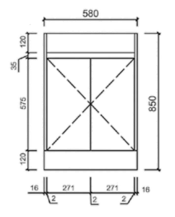 BV11 Slimline Dark Oak Fingerpull Freestanding Vanity