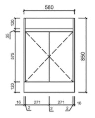 BV11 Slimline (360mm depth) Dark Oak Fingerpull Freestanding Vanity - 600 / 750 / 900mm