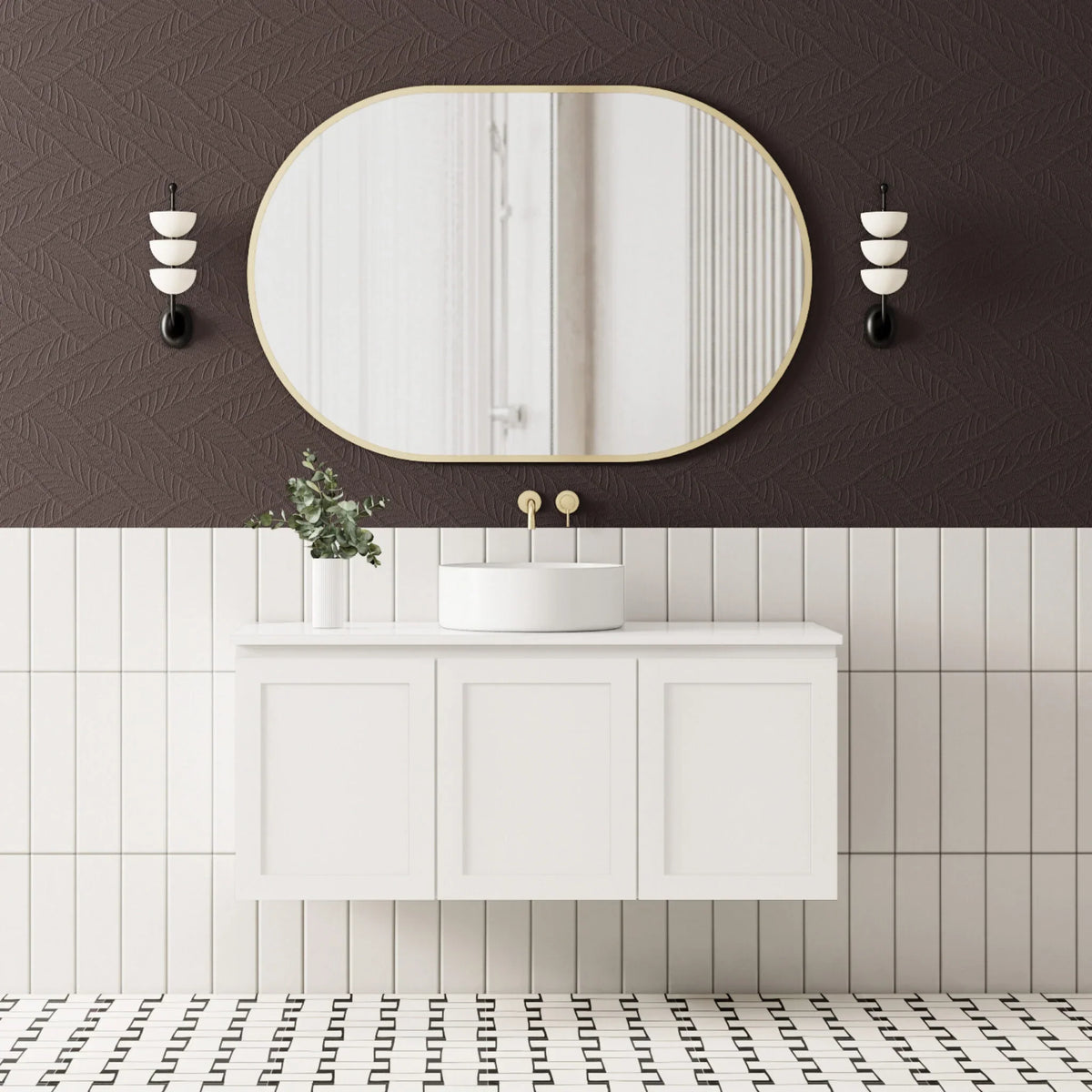 BV13WH Matt White Fingerpull Wall Hung Vanity - 750 / 900 / 1200 / 1500mm