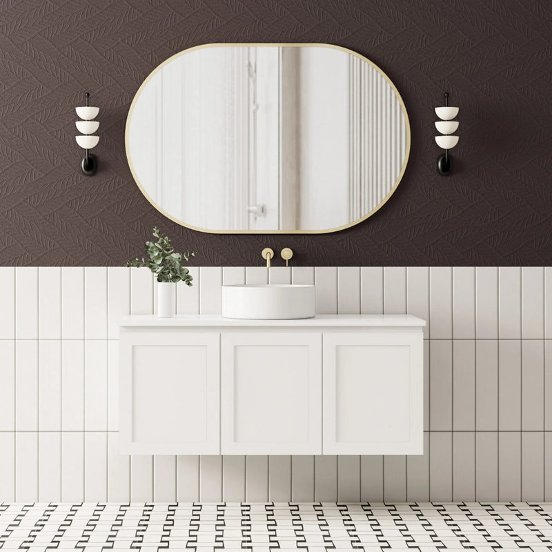 BV13WH Matt White Fingerpull Wall Hung Vanity - 750 / 900 / 1200 / 1500mm